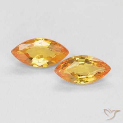 0.39ctw Natural Naranja medio Zafiro, Marquesa, VVS