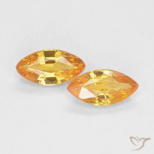0.37ctw Natural Dorado naranja Zafiro, Marquesa, VVS