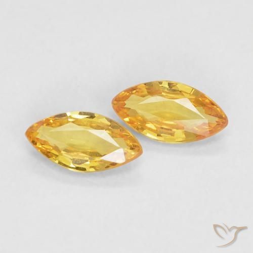 0.35ctw Natural Dorado medio Zafiro, Marquesa, VVS