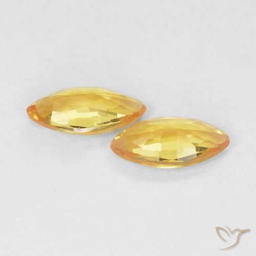 Gemas de Zafiro Dorado medio natural de 0.35 ct, Marquesa, VVS