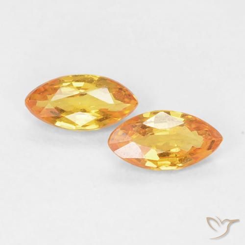 0.41ctw Natural Naranja medio Zafiro, Marquesa, VVS