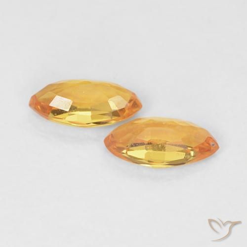 Gemas de Zafiro Naranja medio natural de 0.41 ct, Marquesa, VVS