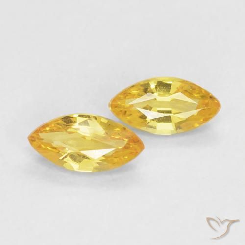 Gemas de Zafiro Dorado natural de 0.40 ct, Marquesa, VVS