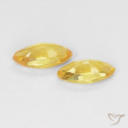 Gemas de Zafiro Dorado natural de 0.40 ct, Marquesa, VVS