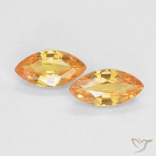0.37ctw Natural Dorado naranja Zafiro, Marquesa, VVS