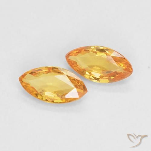 0.34ctw Natural Dorado naranja Zafiro, Marquesa, VVS