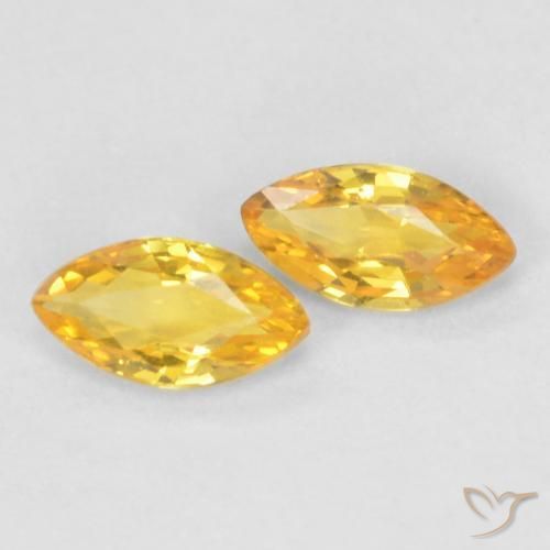 Gemas de Zafiro Dorado claro natural de 0.34 ct, Marquesa, VS