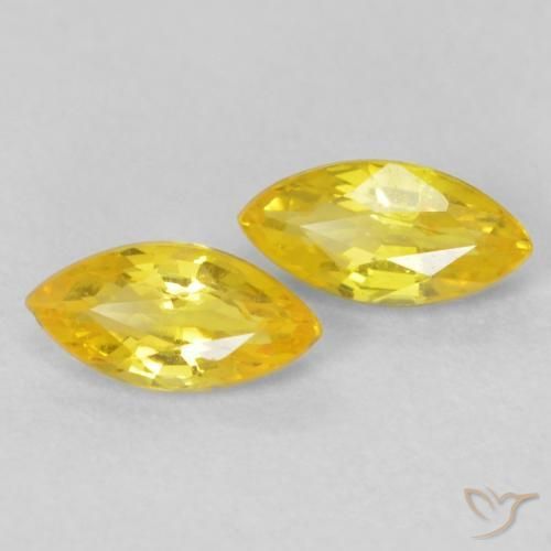 0.42ctw Natural Amarillo medio Zafiro, Marquesa, VVS-VS