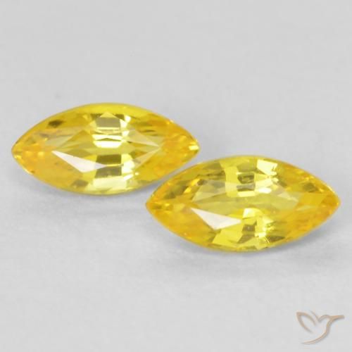 0.44ctw Natural Amarillo medio Zafiro, Marquesa, VVS-VS