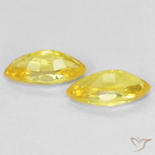 Gemas de Zafiro Amarillo medio natural de 0.44 ct, Marquesa, VVS-VS