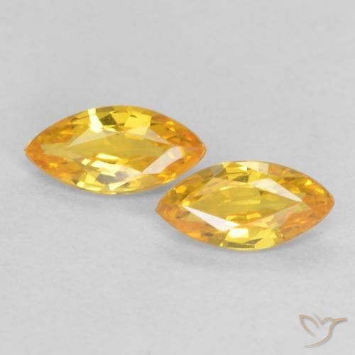 0.33ctw Natural Dorado medio Zafiro, Marquesa, VS