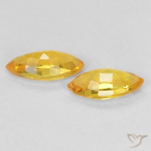 Gemas de Zafiro Dorado medio natural de 0.33 ct, Marquesa, VS
