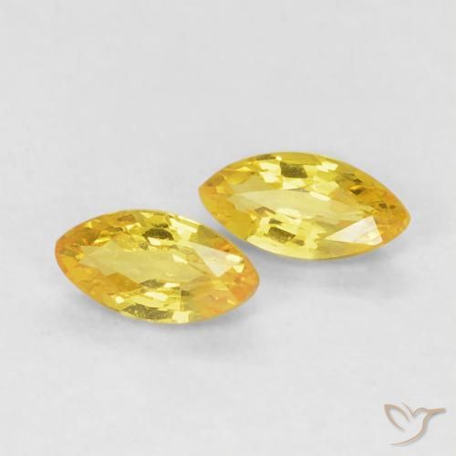 Gemas de Zafiro Amarillo toscana natural de 0.38 ct, Marquesa, VVS