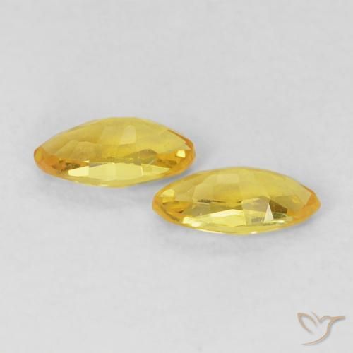 Gemas de Zafiro Amarillo toscana natural de 0.38 ct, Marquesa, VVS