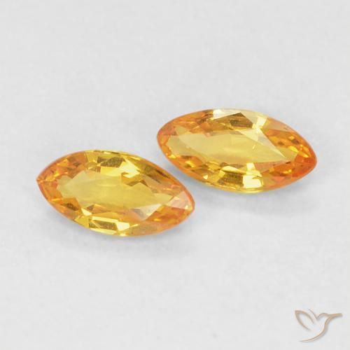 0.34ctw Natural Naranja medio Zafiro, Marquesa, VVS