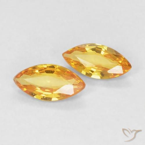 0.36ctw Natural Naranja dorado Zafiro, Marquesa, VVS