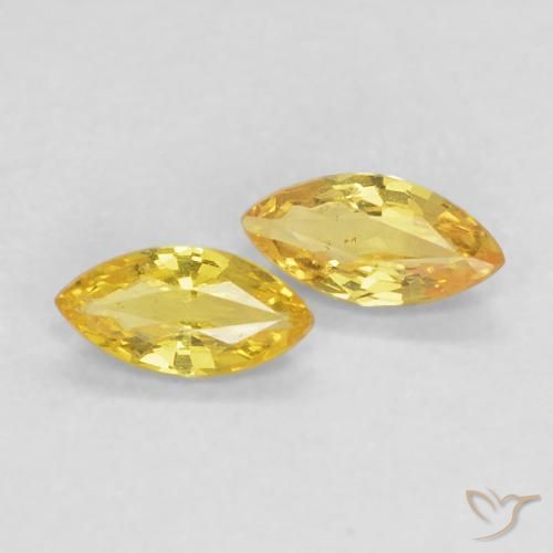 Gemas de Zafiro Amarillo toscana natural de 0.31 ct, Marquesa, VVS-VS