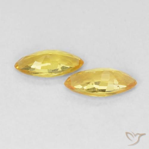 Gemas de Zafiro Amarillo toscana natural de 0.31 ct, Marquesa, VVS-VS