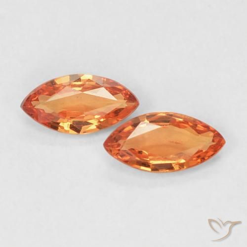 0.34ctw Natural Naranja fuego Zafiro, Marquesa, VVS-VS