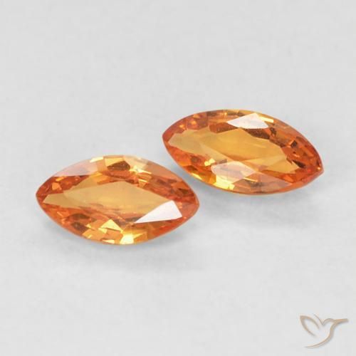 0.39ctw Natural Naranja medio Zafiro, Marquesa, VVS