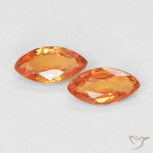 0.35ctw Natural Naranja rojizo Zafiro, Marquesa, VVS