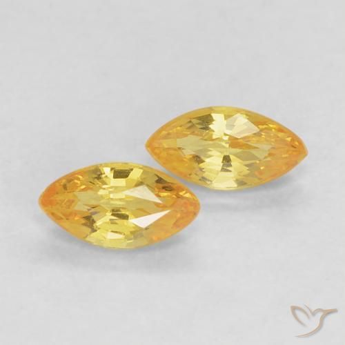 Gemas de Zafiro Amarillo toscana natural de 0.40 ct, Marquesa, VVS
