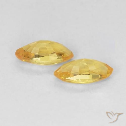 Gemas de Zafiro Amarillo toscana natural de 0.40 ct, Marquesa, VVS