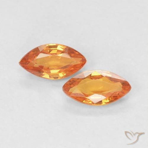 0.36ctw Natural Naranja rojizo Zafiro, Marquesa, VVS