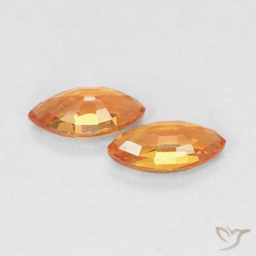 Gemas de Zafiro Naranja rojizo natural de 0.36 ct, Marquesa, VVS
