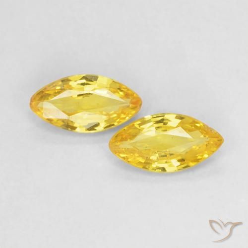0.32ctw Natural Amarillo medio Zafiro, Marquesa, VS