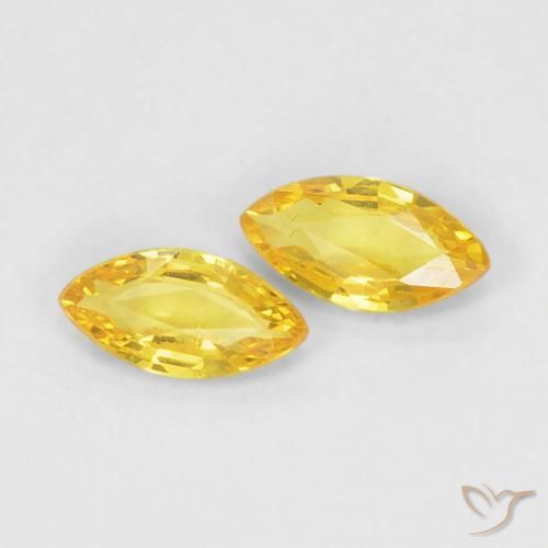 Gemas de Zafiro Amarillo miel claro natural de 0.34 ct, Marquesa, VS
