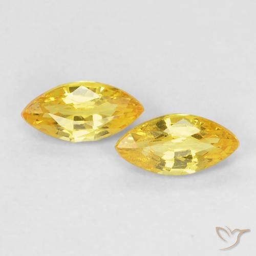 0.42ctw Natural Amarillo medio Zafiro, Marquesa, VS