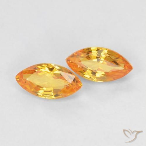 0.44ctw Natural Naranja medio Zafiro, Marquesa, VS