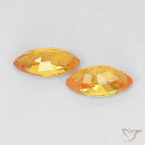 Gemas de Zafiro Naranja medio natural de 0.44 ct, Marquesa, VS
