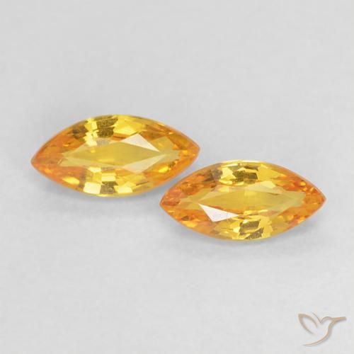 0.37ctw Natural Dorado naranja Zafiro, Marquesa, VVS-VS