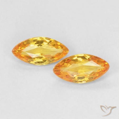 0.38ctw Natural Dorado naranja Zafiro, Marquesa, VVS-VS