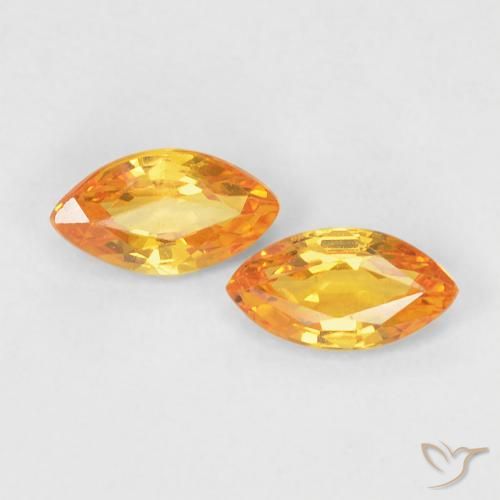 0.41ctw Natural Naranja medio Zafiro, Marquesa, VVS-VS