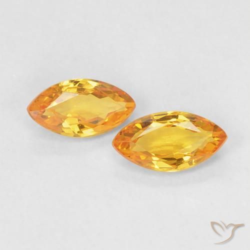 0.39ctw Natural Naranja dorado Zafiro, Marquesa, VS
