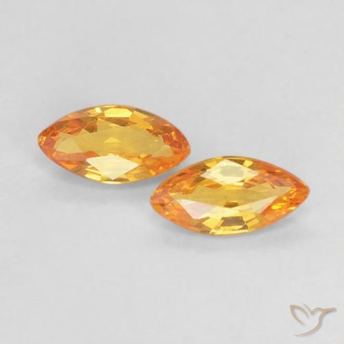 0.36ctw Natural Naranja albaricoque Zafiro, Marquesa, VVS-VS