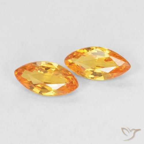 Gemas de Zafiro Naranja albaricoque natural de 0.36 ct, Marquesa, VVS-VS