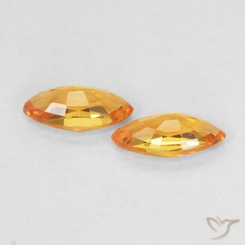 Gemas de Zafiro Naranja albaricoque natural de 0.36 ct, Marquesa, VVS-VS