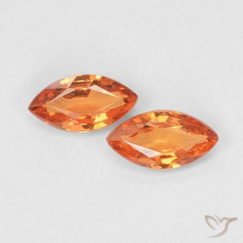 0.37ctw Natural Naranja claro Zafiro, Marquesa, VVS-VS