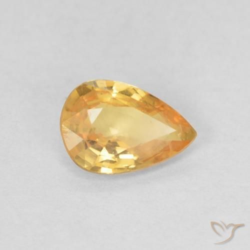 0.39ct Natural Dorado-naranja claro Zafiro, En forma de pera, VS