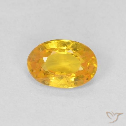 0.53ct Natural Naranja dorado Zafiro, Ovalada, VS