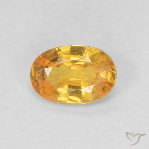 0.56ct Natural Naranja dorado Zafiro, Ovalada, VS