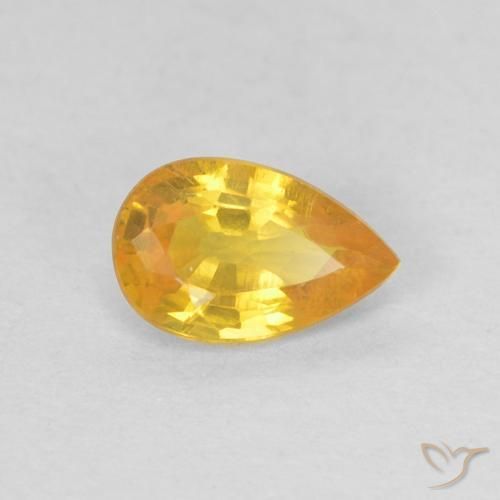 0.50ct Natural Naranja medio Zafiro, En forma de pera, VS