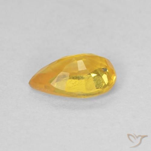 Zafiro Naranja medio natural de 0.50 ct, En forma de pera, VS