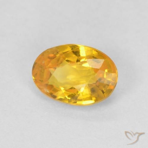 Zafiro Naranja medio natural de 0.61 ct, Ovalada, VS