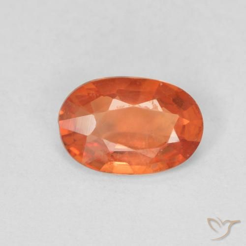 0.41ct Natural Naranja fuego Zafiro, Ovalada, VS