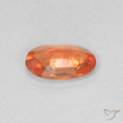 Zafiro Naranja fuego natural de 0.41 ct, Ovalada, VS